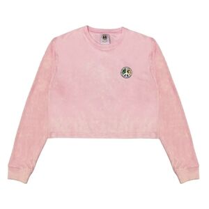 𝅺cross colours cxc cropped pink tie dye long sleeve crew neck t-shirt 2xl